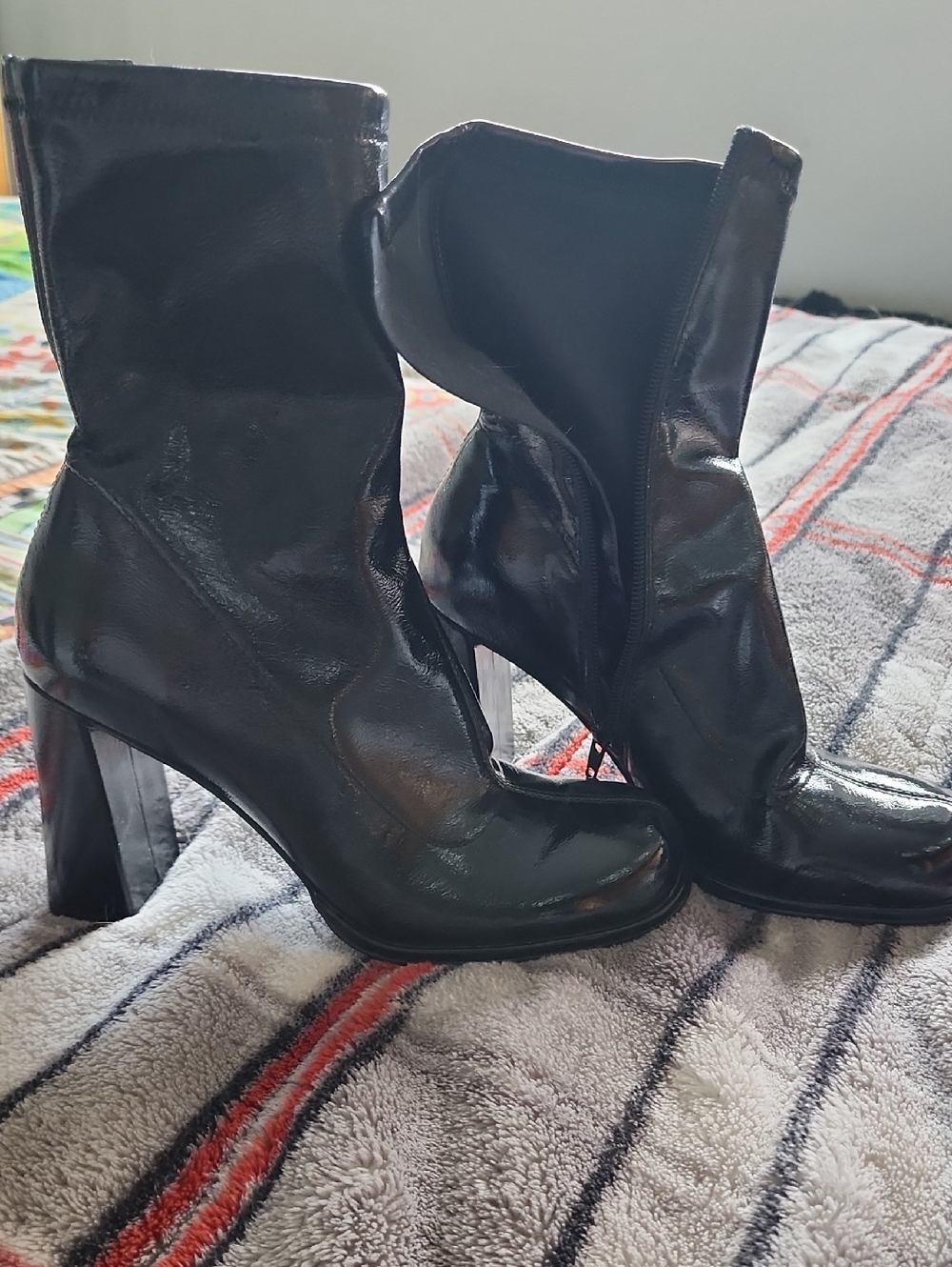 Call It SPRING  Patent Look Block Heel